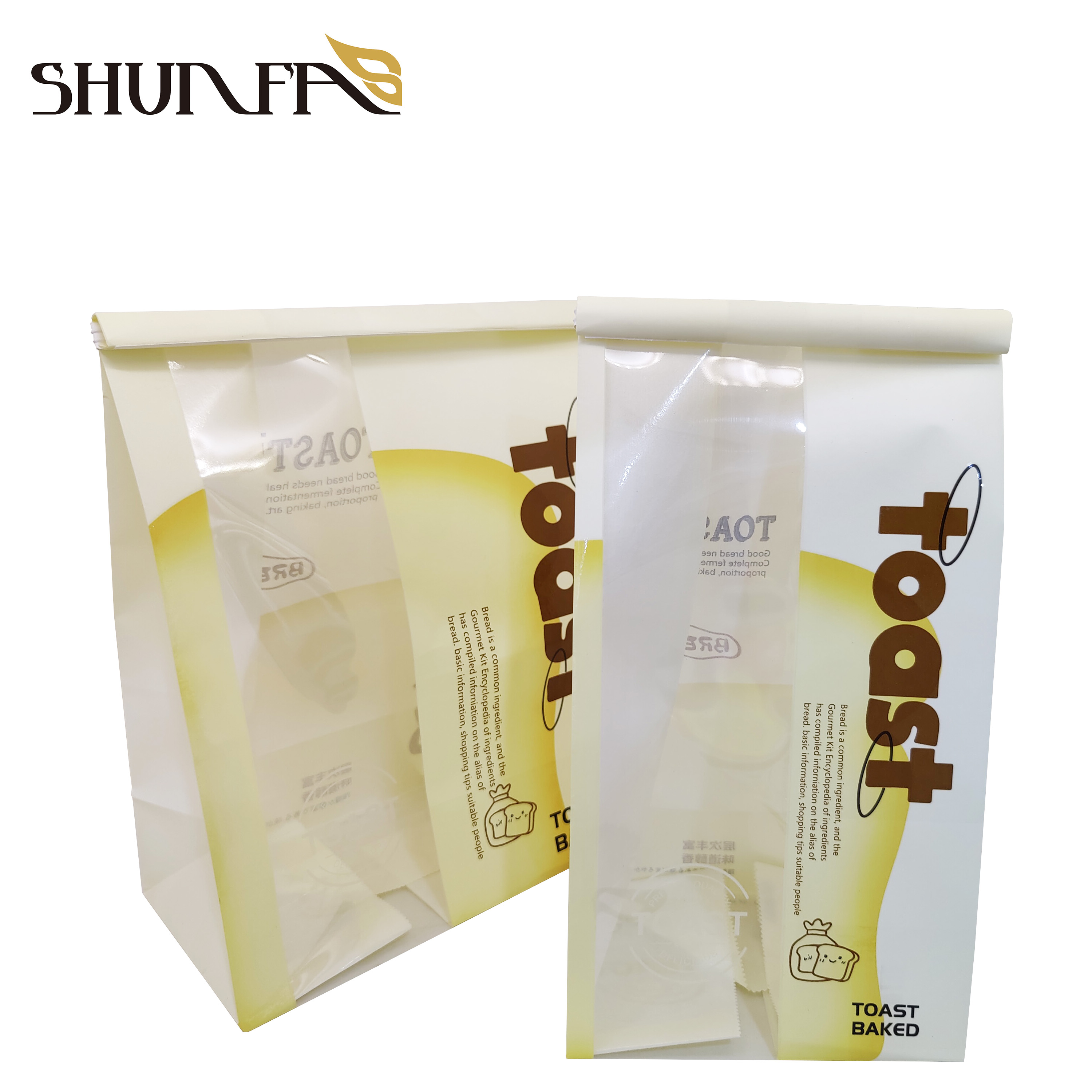 China Wholesale White Kraft Paper Square Bottom Toast Bread